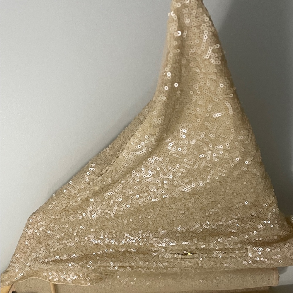 Gold Sequin Open Front Jacket - image 3